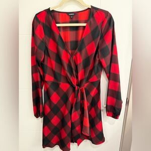 Express Red and Black Plaid Dress